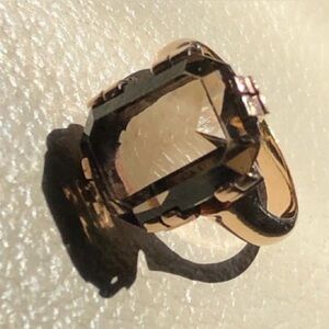 10k gold vintage Brown Classic Gemstone Ring